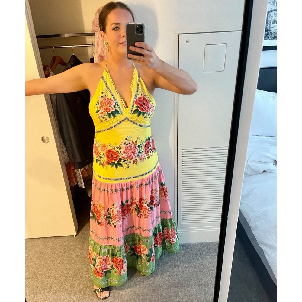 FARM Rio - Manuela Floral Pastel Maxi Dress - XL